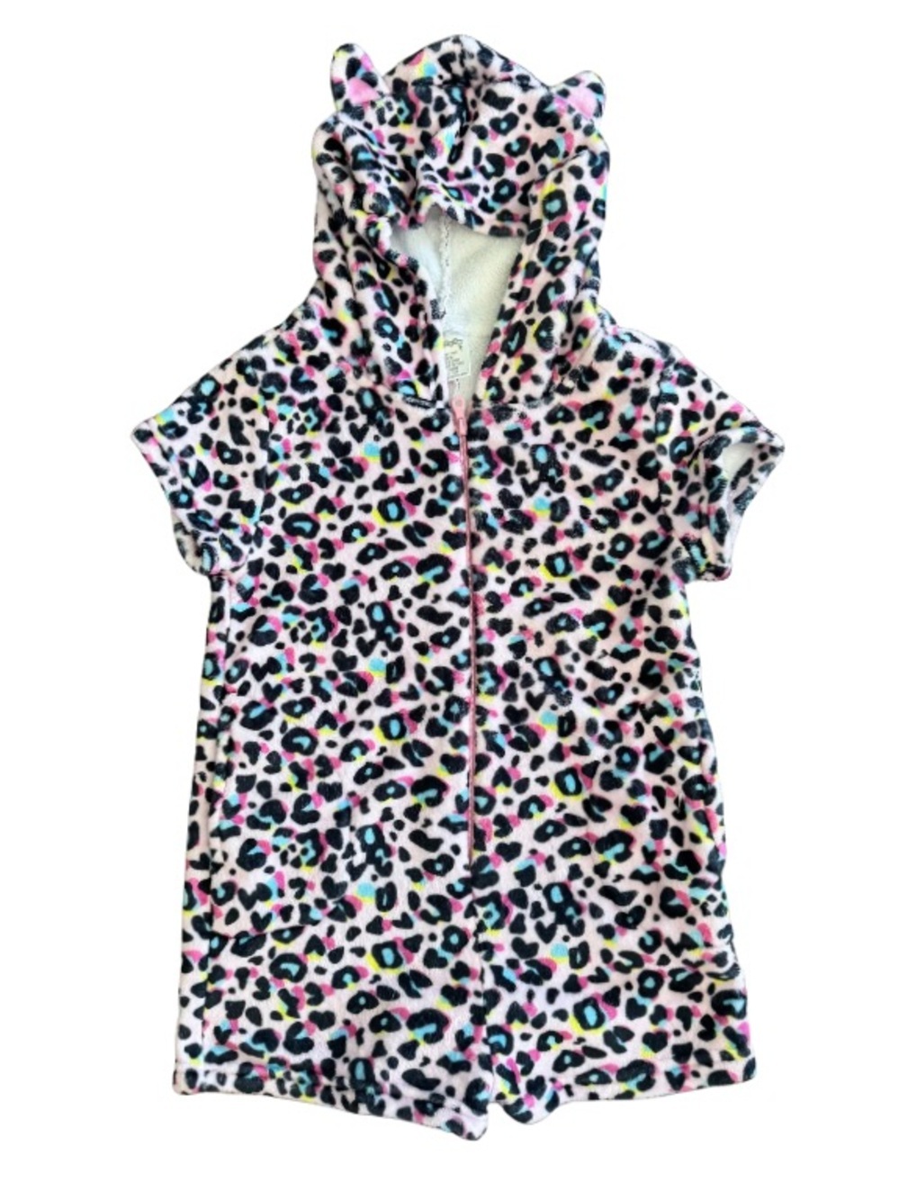 ✨ iScream Plush Leopard / Cheetah Cat Ear Hooded Sleepwear Onesie 6/8